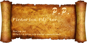 Pinterics Péter névjegykártya