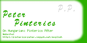 peter pinterics business card